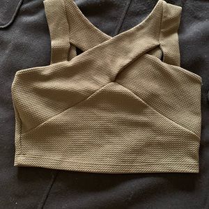 Green crop top